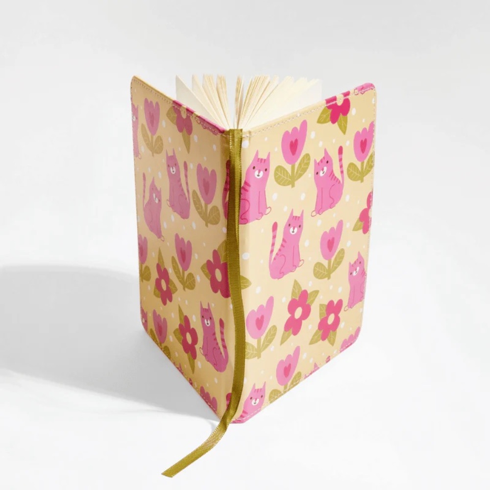 Pink “Paws and Reflect” Cat Patterned Notebook - Picture 5 of 13